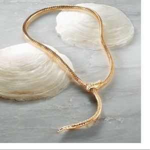 Italian 18kt Gold Over Sterling Snake Necklace